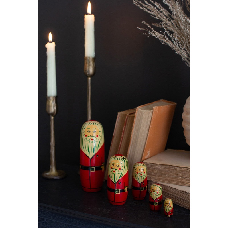 Set Of Five Nesting Santa Dolls (Min 4) By Kalalou