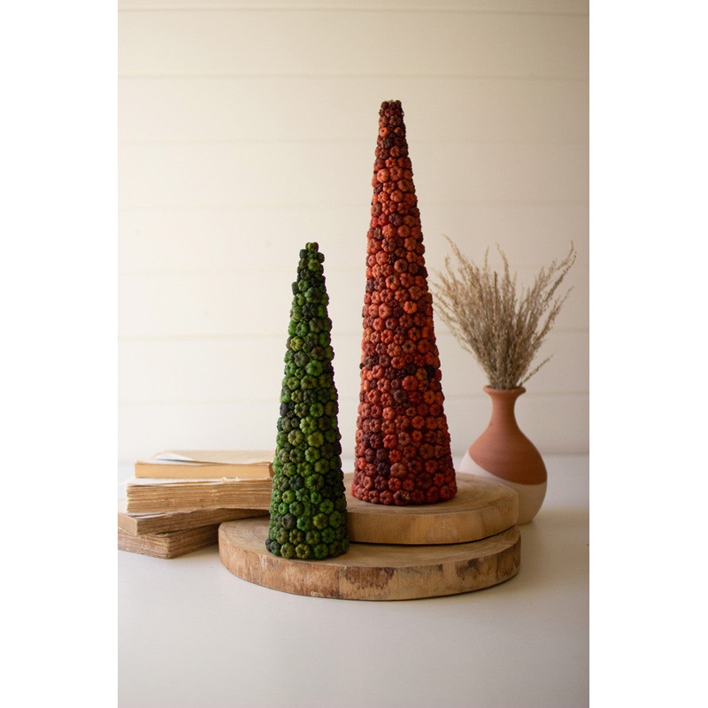 Set Of Two Putka Pod Christmas Topiaries By Kalalou