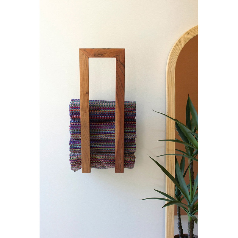 Wooden Wall Towel Rack By Kalalou