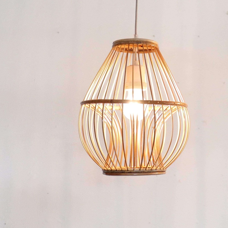 Cha Nai -  Bamboo Pendant Light Shade (25-38 Cm) By Thaihome