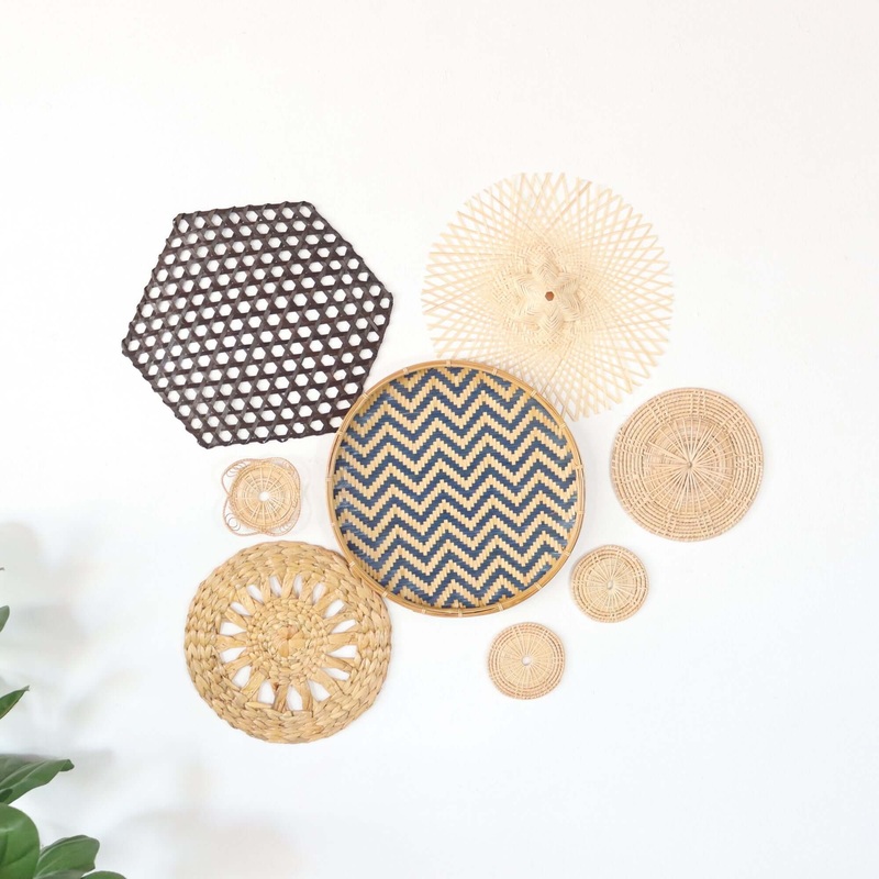 La Na - Wall Hanging Art DeCor Set Of 8 By Thaihome