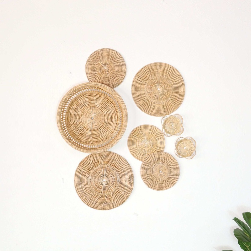 Na Pi Da - Rattan Wall Hanging Art Decor Set Of 8 By Thaihome