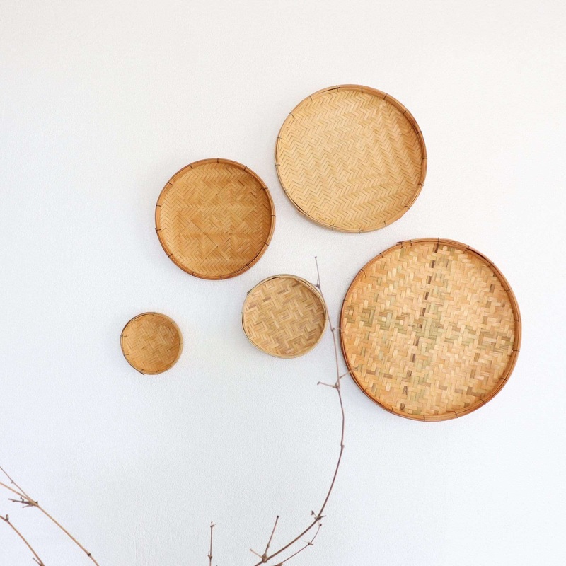 Nara - Bamboo Wall Hanging Art  Decor Set Of 5 By Thaihome
