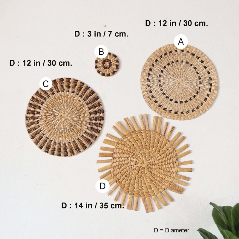 Nit Cha Nan - Wall Hanging DeCor (Set Of 4, Banana & Seagrass) By Thaihome