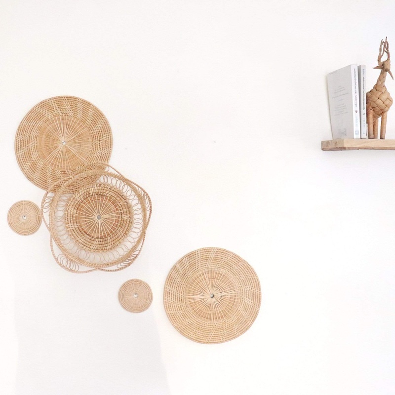 Sarang - Rattan Wall Decor - Handcrafted Natural Rattan (Set Of 5) By Thaihome