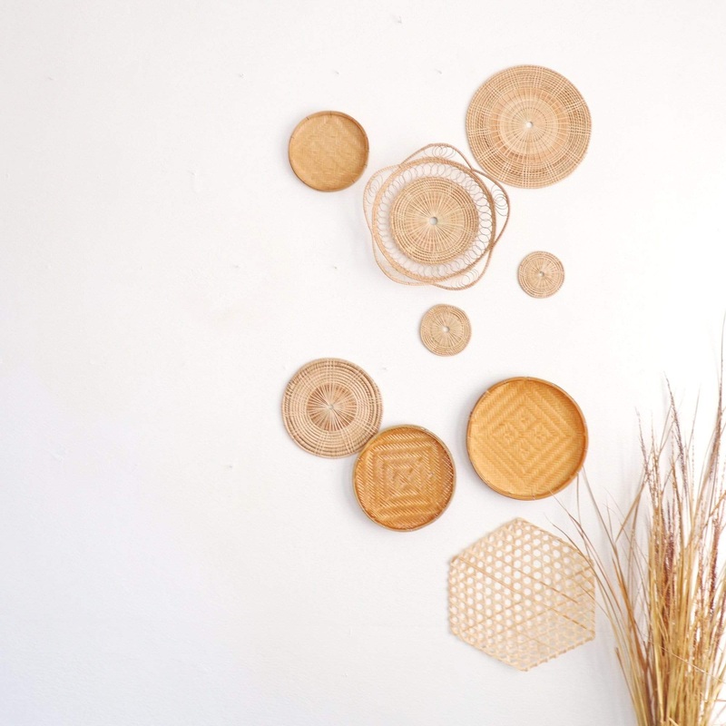 Tee Wit- Rattan Wall Decor Set - Bohemian Style Hanging Baskets (Set Of 9) By Thaihome