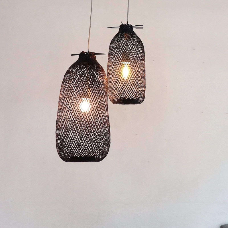 Teeraya - Black Bamboo Pendant Light (Black) By Thaihome