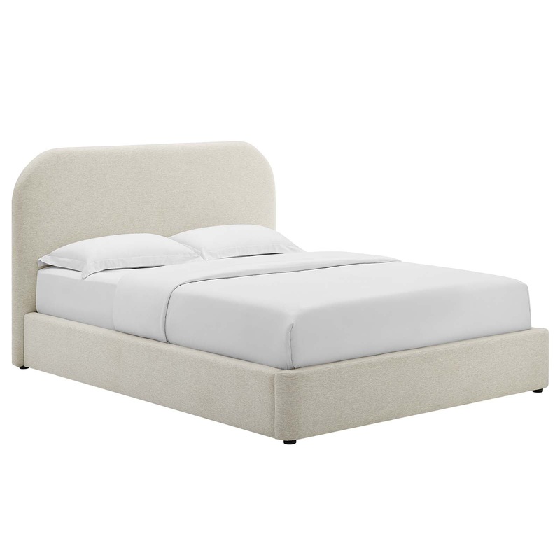Keynote Upholstered Fabric Curved Queen Platform Bed By Modway - MOD-7140