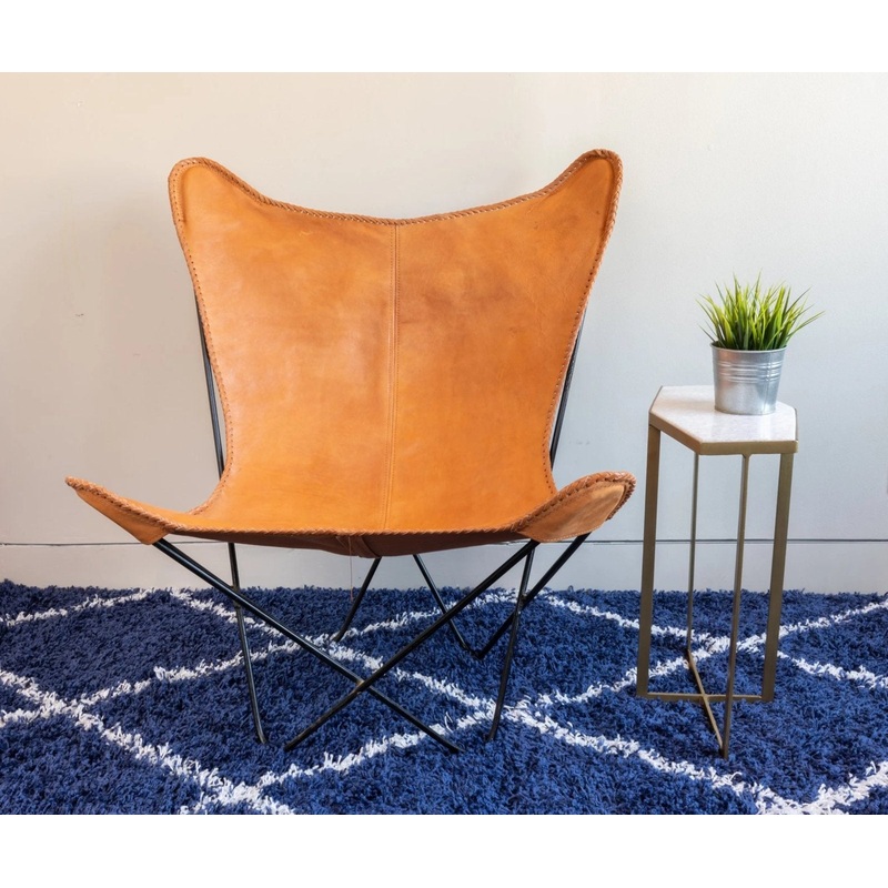 Leather Sling Butterfly Chair