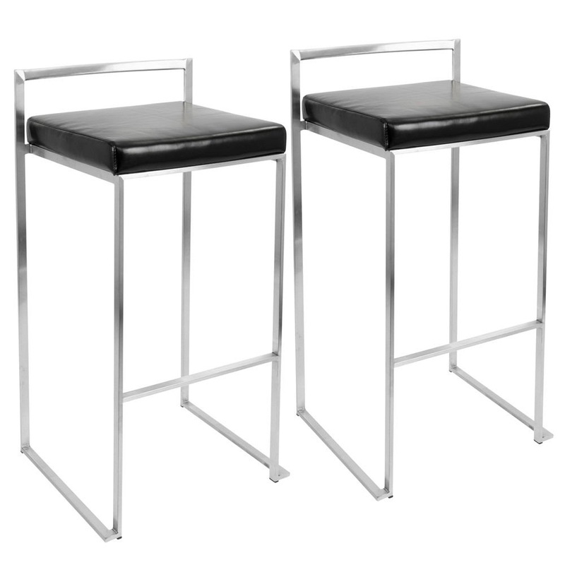 LumiSource Fuji Stacker Bar Stool Set of 2