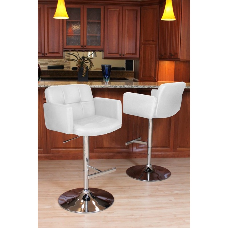 LumiSource Stout Bar Stool  Contemporary Styling Metal, PU Leather