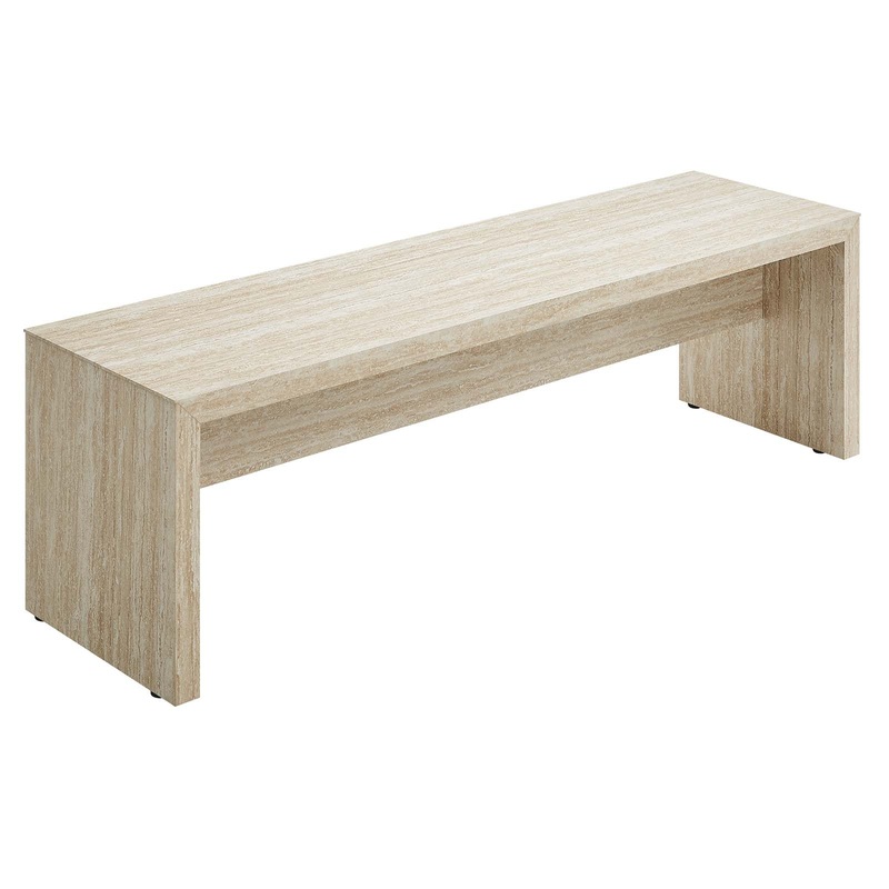 Mirella 62" Faux Travertine Long Bench By Modway - EEI-6773