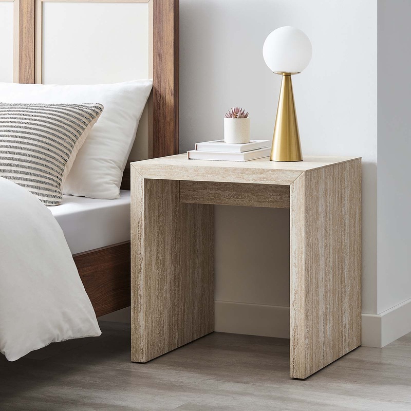 Mirella Faux Travertine Side Table By Modway - EEI-6772