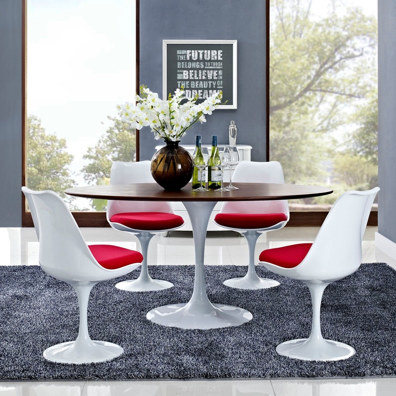Modway Lippa 60" Oval Walnut Dining Table - Walnut - EEI-1138