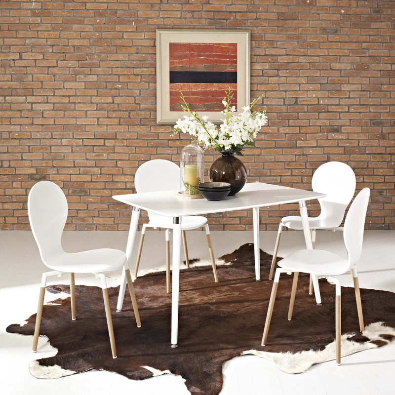 Modway Lode Rectangle Wood Dining Table - White - EEI-1094