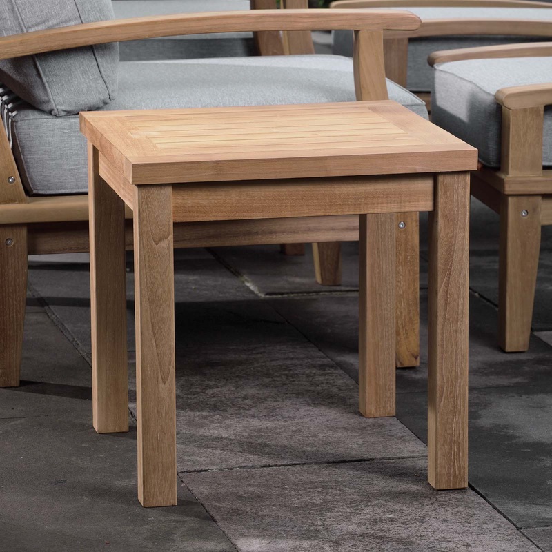 Modway Marina Outdoor Patio Teak Side Table - Natural - EEI-1155
