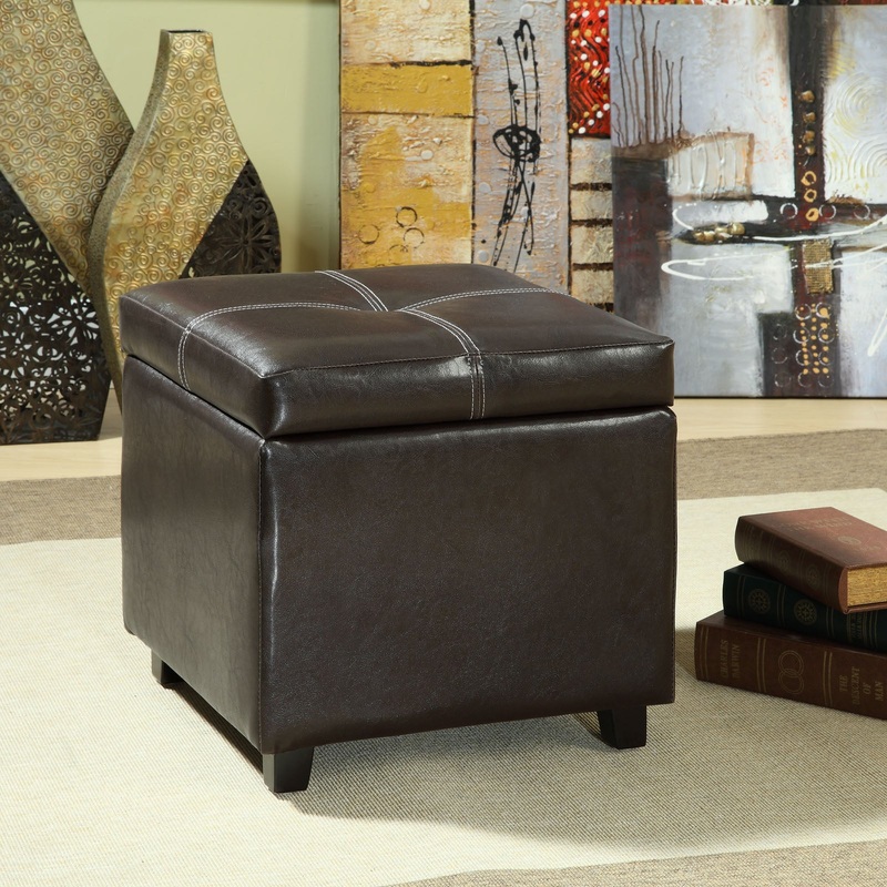 Modway Treasure Upholstered Vinyl Ottoman - Espresso - EEI-814