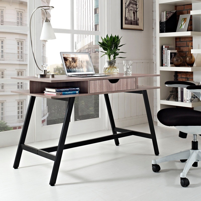 Modway Turnabout Office Desk - Birch - EEI-1324