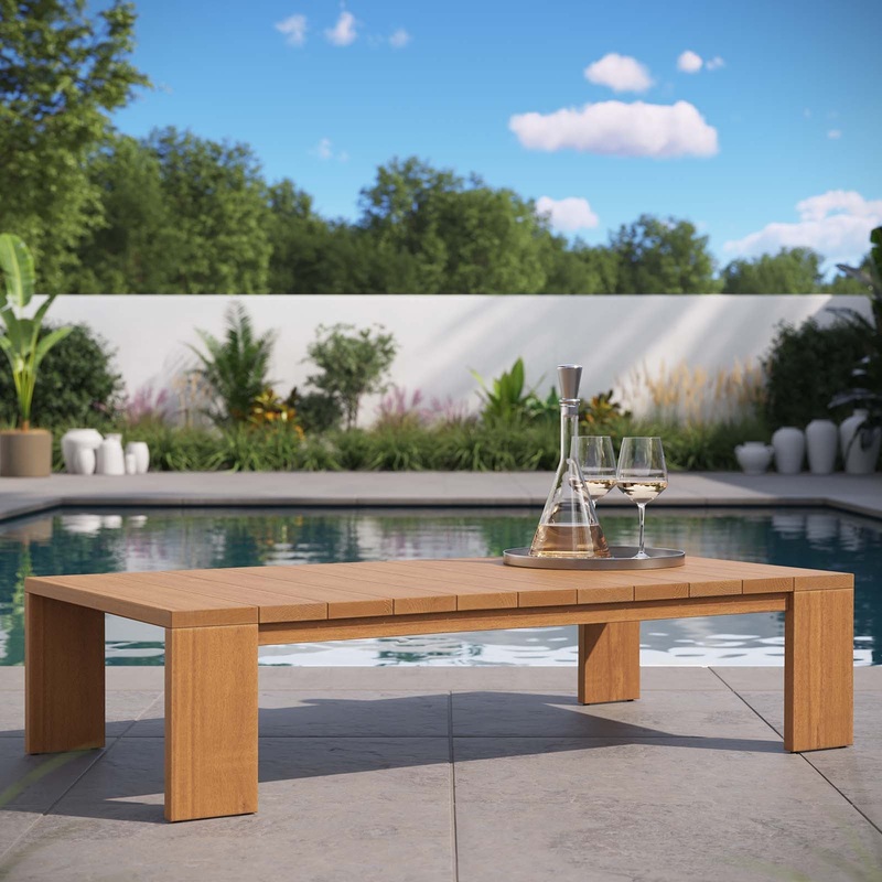 Tahoe Outdoor Patio Acacia Wood Coffee Table By Modway - EEI-6786