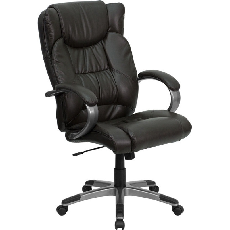Flash Furniture BT-9088-BRN-GG High Back Espresso Brown Leather Executive Swivel Office Chair