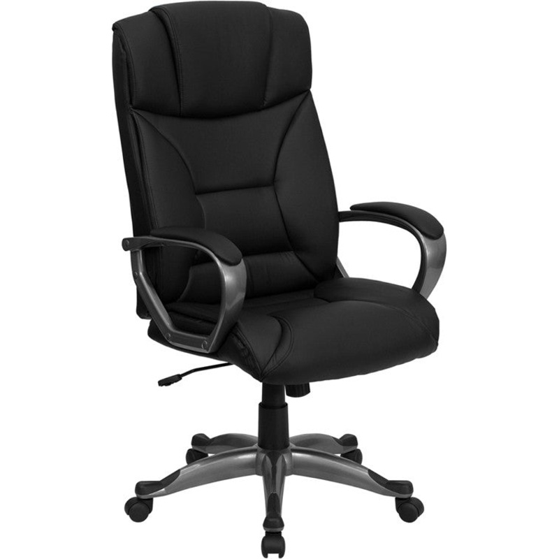 Flash Furniture BT-9177-BK-GG High Back Black Leather Executive Swivel Office Chair