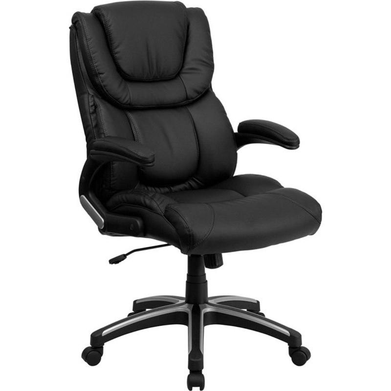 Flash Furniture BT-9896H-GG Black Leather Executive Swivel Chair with Arms