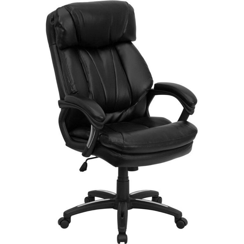 Flash Furniture GO-1097-BK-LEA-GG High Back Black Leather Executive Swivel Office Chair