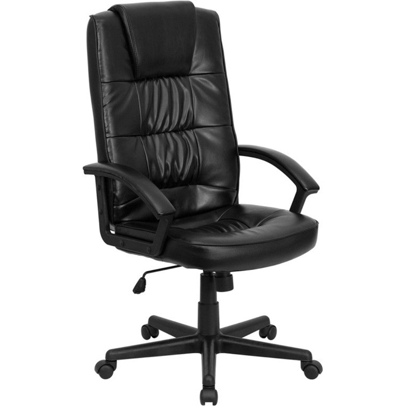 Flash Furniture GO-7102-GG High Back Black Leather Executive Swivel Office Chair