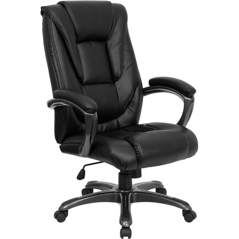 Flash Furniture GO-7194B-BK-GG High Back Black Leather Executive Swivel Office Chair