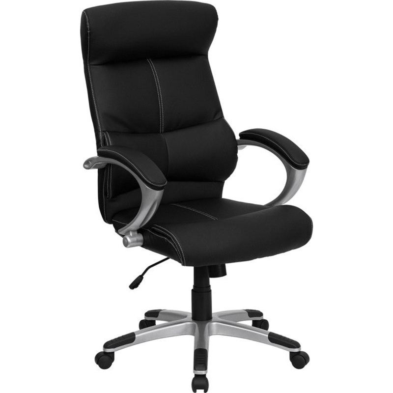Flash Furniture H-9637L-1C-HIGH-GG High Back Black Leather Executive Swivel Office Chair