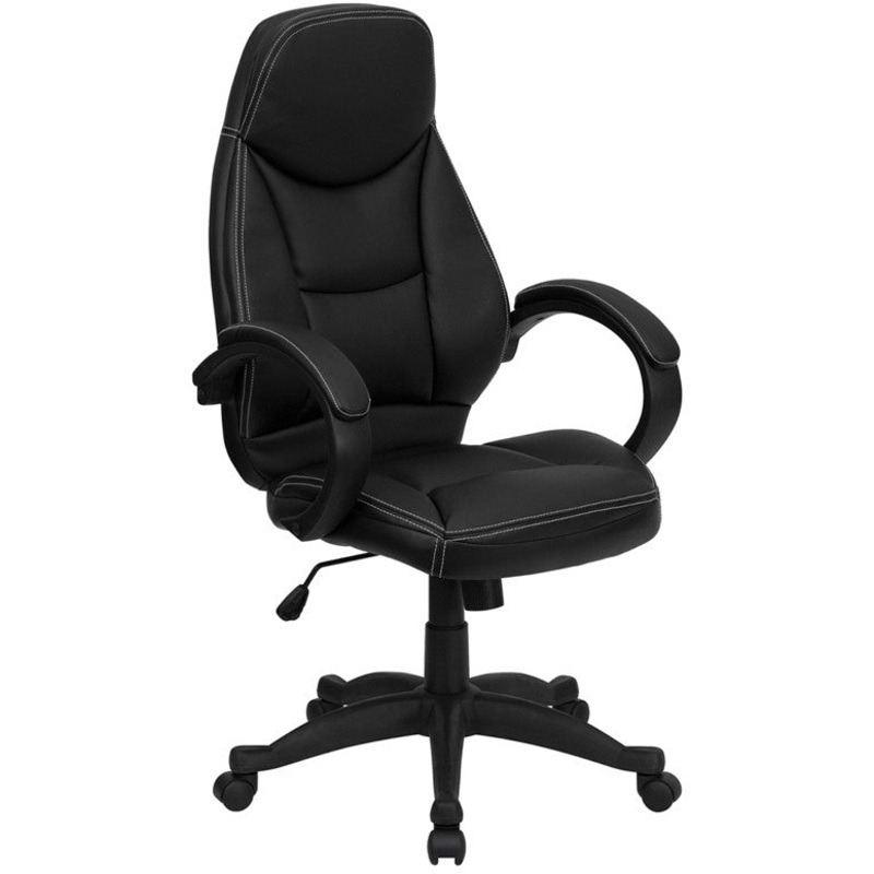 Flash Furniture H-HLC-0005-HIGH-1B-GG High Back Black Leather Executive Office Chair