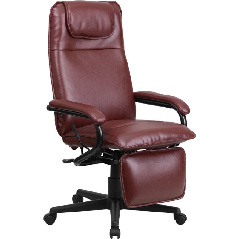 Flash Furniture High Back Burgundy Leather Executive Reclining Swivel Office Chair