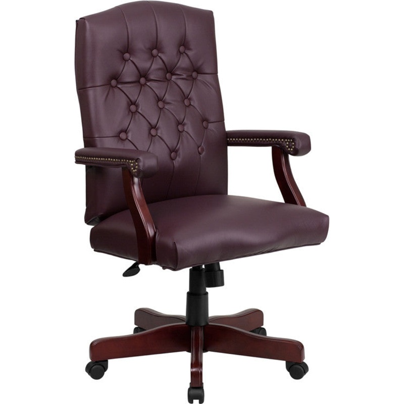 Flash Furniture Martha Washington Burgundy Leather Executive Swivel Office Chair