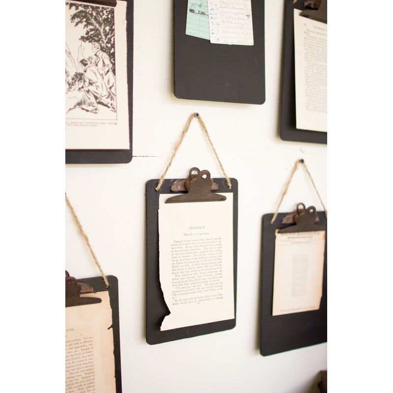 Kalalou Black Clip Board Photo/Notes Holder - Set Of 6