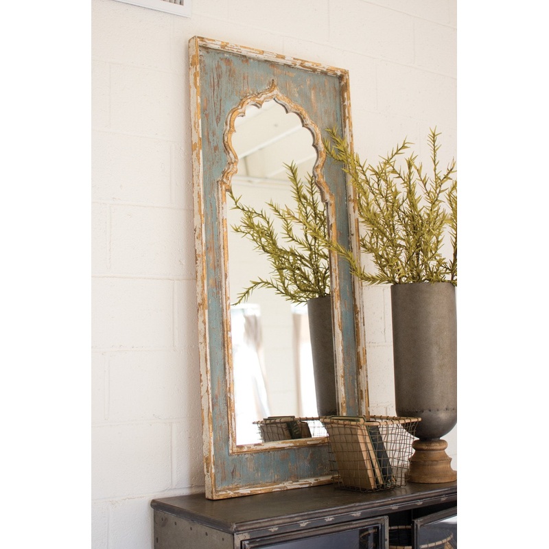 Kalalou Painted Wooden Mirror