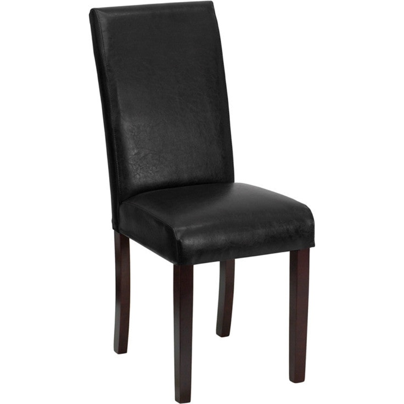 Flash Furniture Black Leather Upholstered Parsons Chair