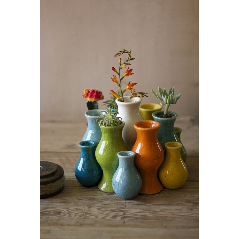 Kalalou Round Multi-Color Ceramic Vases - Set Of 13