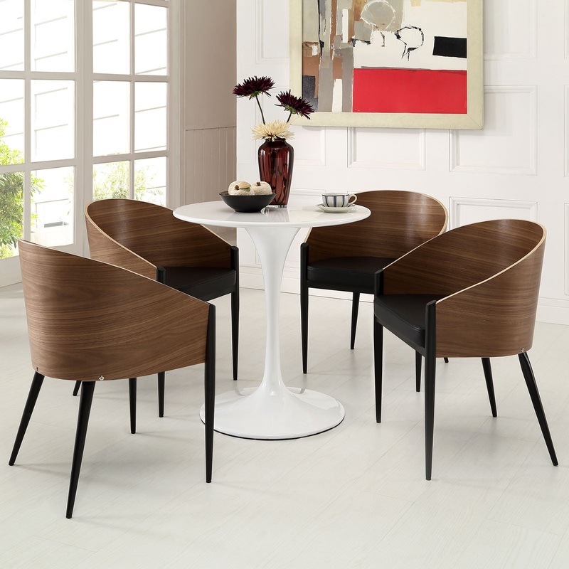 Modway Cooper Dining Chairs Set of 4 - Walnut - EEI-1683
