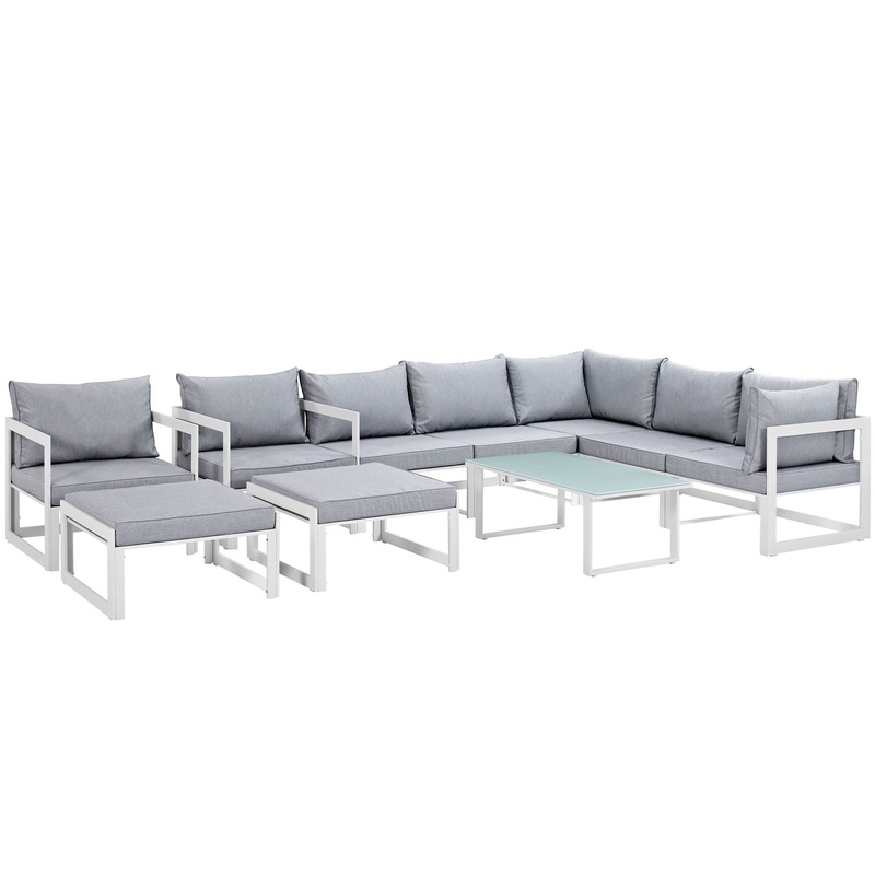 Modway Fortuna 10 Piece Outdoor Patio Sectional Sofa Set - EEI-1720