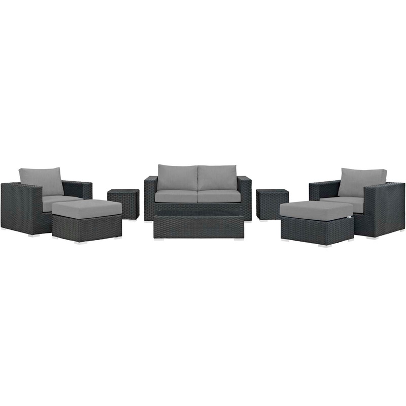 Modway Sojourn 8 Piece Outdoor Patio Sectional Set - EEI-1880