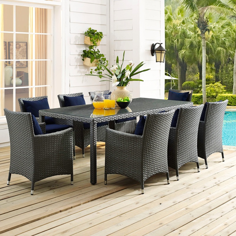 Modway Sojourn 82" Outdoor Patio Dining Table - Chocolate - EEI-1931