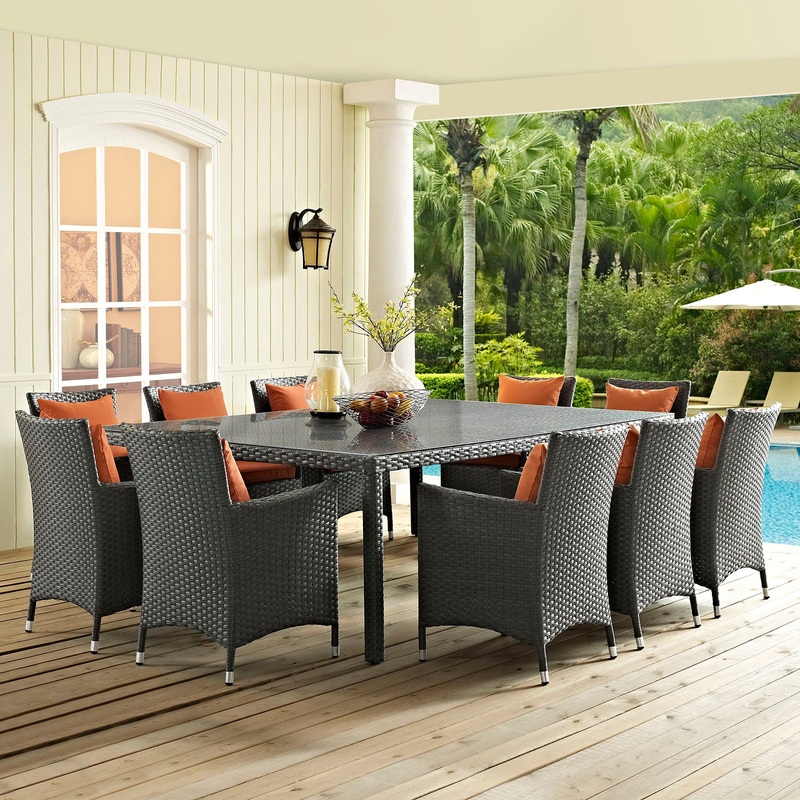Modway Sojourn 90" Outdoor Patio Dining Table - Chocolate - EEI-1933
