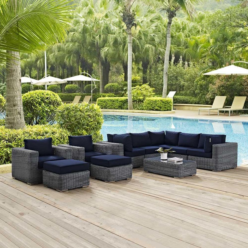 Modway Summon 10 Piece Outdoor Patio Sectional Set - EEI-1902
