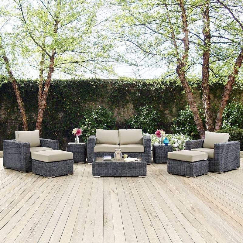 Modway Summon 8 Piece Outdoor Patio Sectional Set - EEI-1894