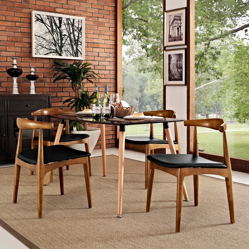 Modway Tracy Dining Chairs Set of 4 - Black - EEI-1682