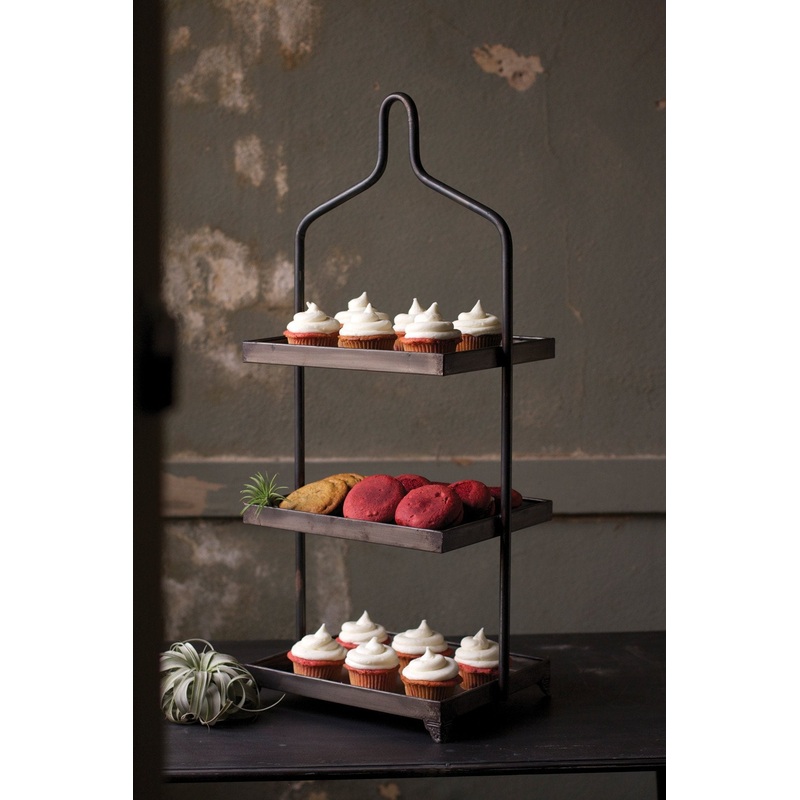 Kalalou Square Metal Three Tiered Display