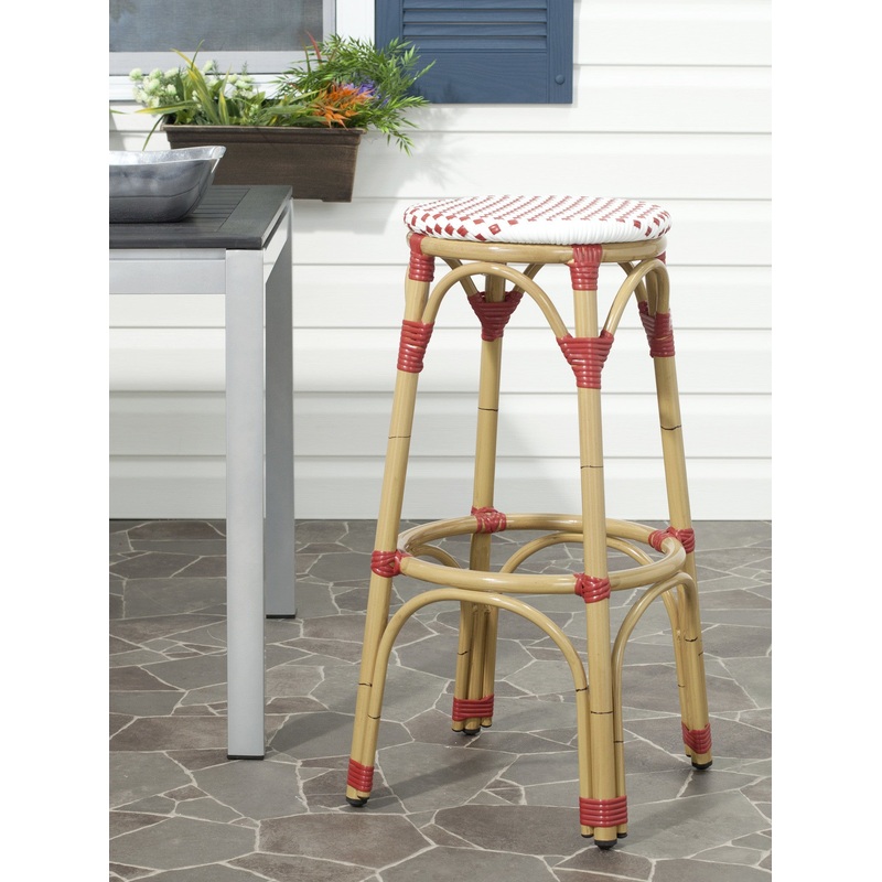 Safavieh Kipnuk Stool Red/White (Indoor/Outdoor)