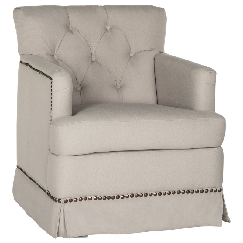 Safavieh Millicent Swivel Accent Chair - Brass Nail Heads
