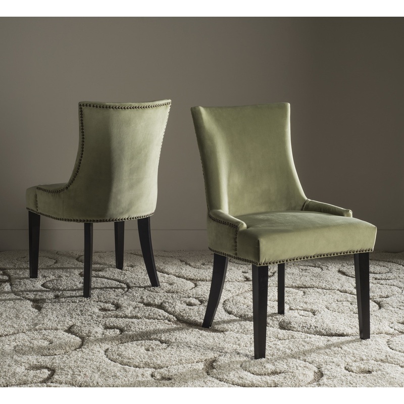 Safavieh Lester Dining Chair Brass Nail Heads - Set Of 2