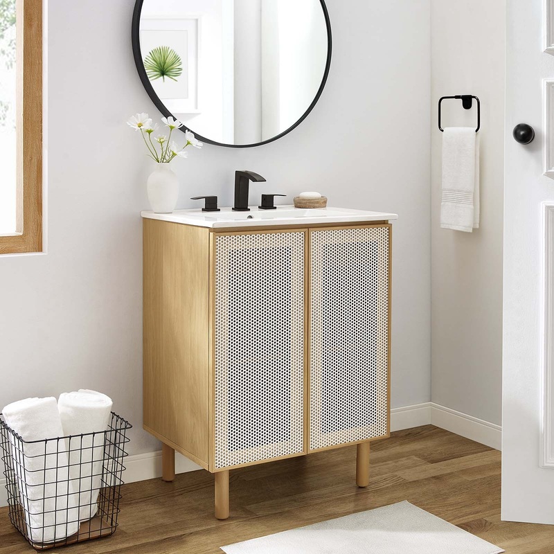 Calla 24" Perforated Metal Bathroom Vanity By Modway - EEI-6677
